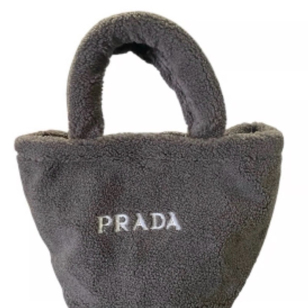 Prada Gray Sherpa Tote Bag GWP